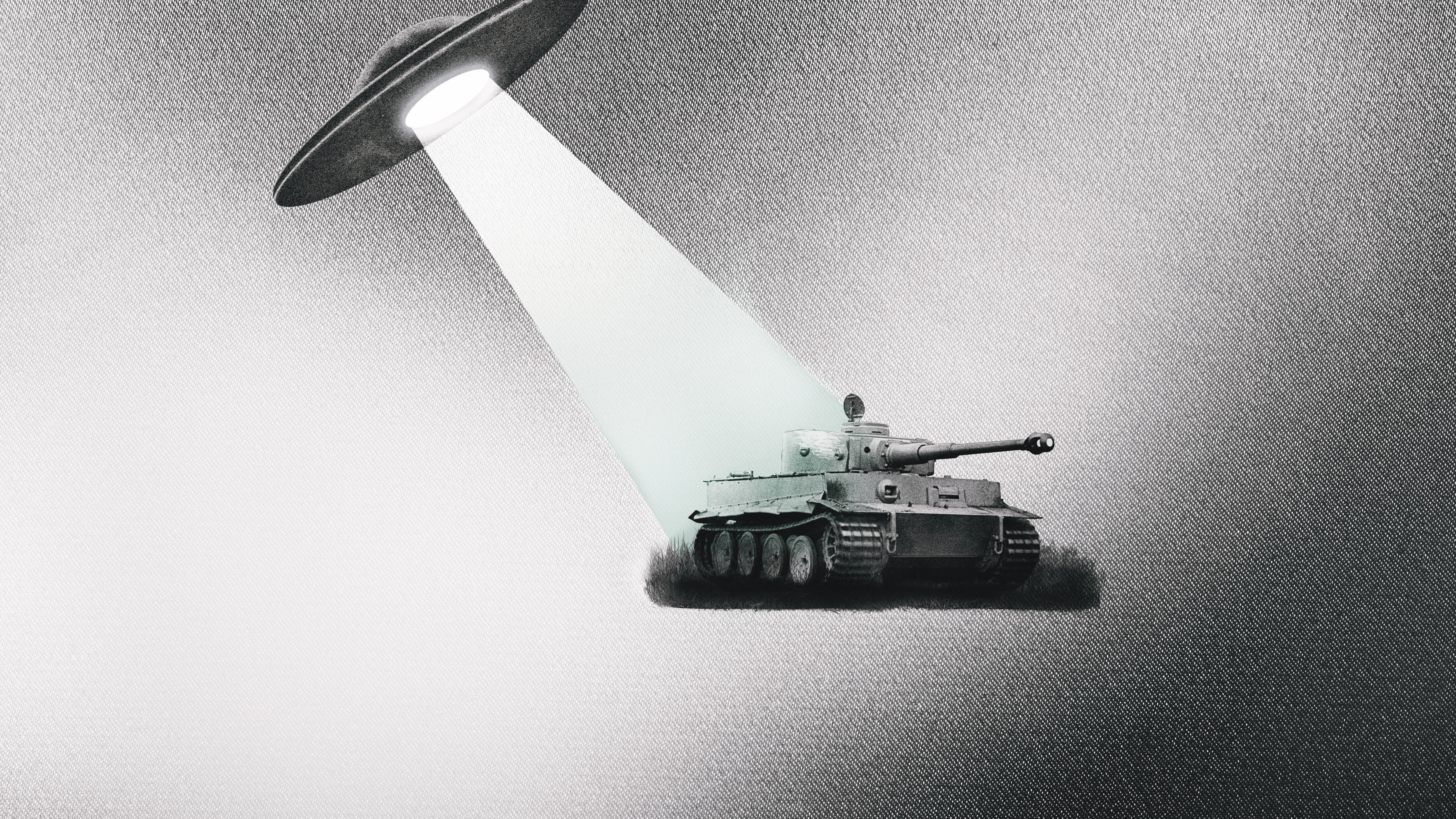 The illustration shows a Reich flying disc and a Tiger tank.