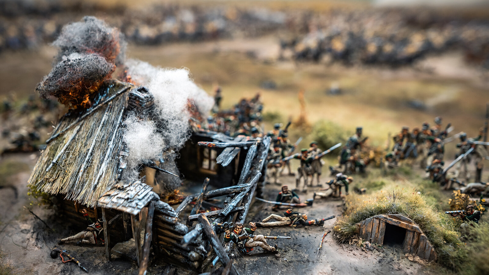 Abgebildet ist hier eine Schlachtenszene mit Miniaturen. 