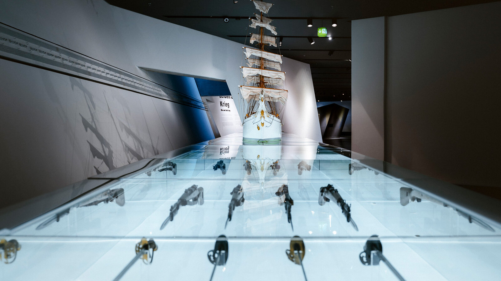 Auf dem Bild zu sehen ist eine Vitrine aus dem Bereich Formation der Körper. 